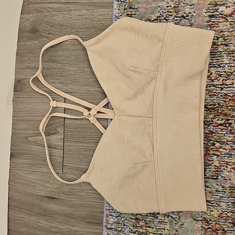 ALO Yoga Cream Alosoft Lavish Bra Size S